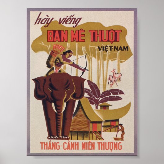 Vietnam Vintage Travel Poster (Voorkant)