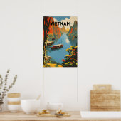 Vietnam Vintage Travel Poster (Keuken)
