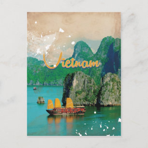 Vietnam vintage vakantieposter briefkaart