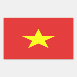 Vietnam Vlag gele ster Rechthoekige Sticker