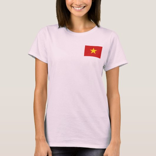 Vietnam vlag + kaart T-shirt (Voorkant)