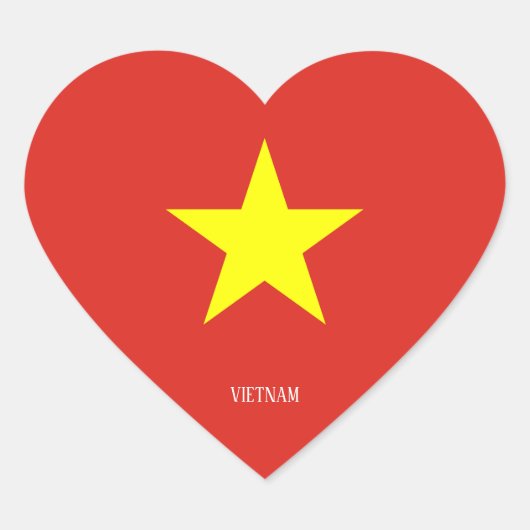 Vietnam Vlag Patriotic Hart Sticker (Voorkant)