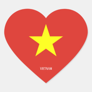 Vietnam Vlag Patriotic Hart Sticker