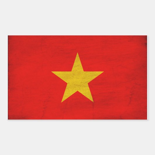 Vietnam vlag rechthoekige sticker (Voorkant)