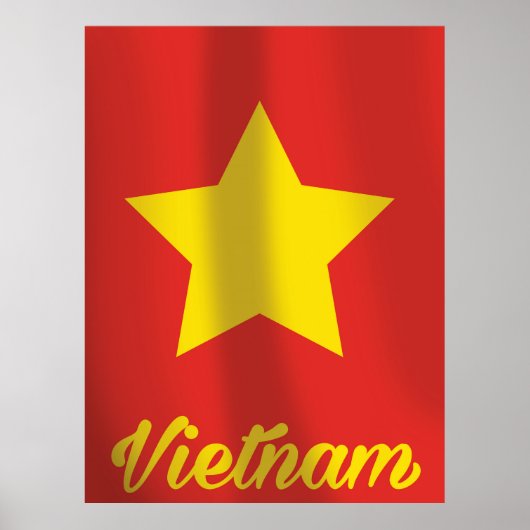 Vietnam vlag vintage reisposter poster (Voorkant)