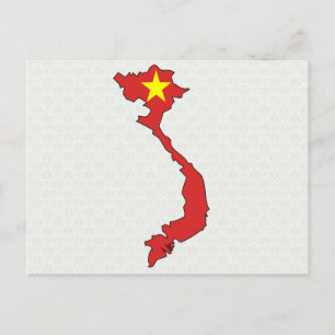 Vietnam - Vlaggenkaart, volledig formaat Briefkaart