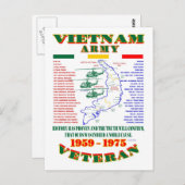 VIETNAM WAR. AMERIKAANSE ARMY VETERAN BRIEFKAART (Voorkant / Achterkant)