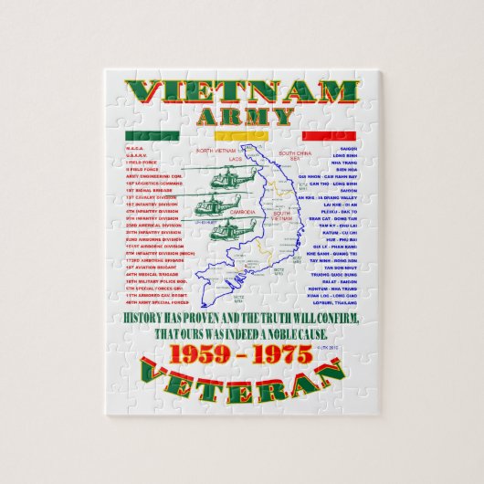VIETNAM WAR. AMERIKAANSE ARMY VETERAN LEGPUZZEL (Verticaal)