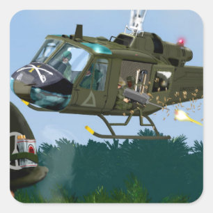 Vietnam War Bell Huey. Vierkante Sticker