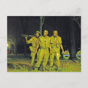 Vietnam War Memorial tijdens de nacht van Washingt Briefkaart