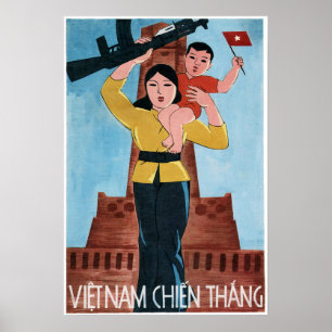 VIETNAM WINT! Oud-Amerika Vietnam-oorlogspropagand Poster