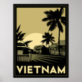 vietnam zuidoost - azië art deco retro - reizen poster (Voorkant)