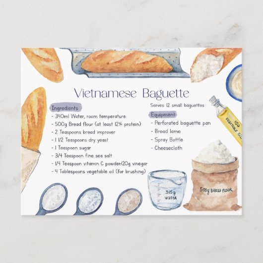 Vietnamees Baguette Recipe Briefkaart (Voorkant)