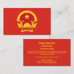 Vietnamees embleem, Vlag van Vietnam Visitekaartje