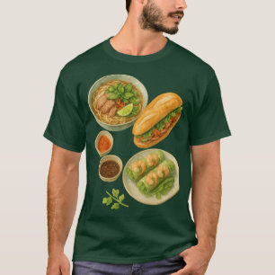 Vietnamees eten banh mi en pho soep t-shirt