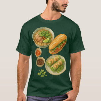 Vietnamees eten banh mi en pho soep t-shirt