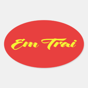 Vietnamees (jong) Broeder - Em Trai ~ Tipragng Vik Ovale Sticker