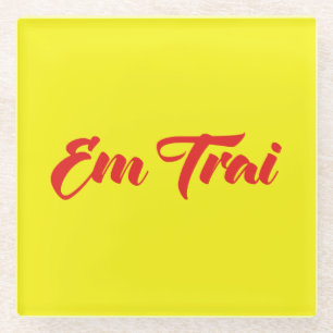 Vietnamees (Jonge) Broer - Em Trai ~ Tiếng Việt Glazen Onderzetter