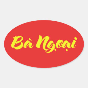 Vietnamees (moeder) grootmoeder - Bà Ngoi Ovale Sticker