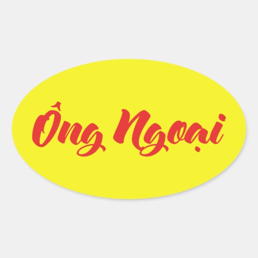 Vietnamees (moederlijk) grootvader - Ông Ngoi Ovale Sticker (Voorkant)