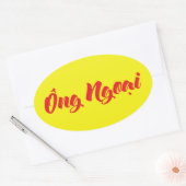 Vietnamees (moederlijk) grootvader - Ông Ngoi Ovale Sticker (Envelop)