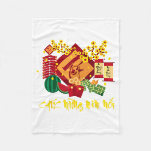 Vietnamees Nieuwjaar 2026 Tet Viet Chuc Mung  Fleece Deken