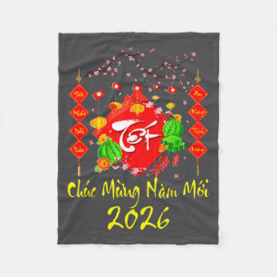 Vietnamees Nieuwjaar 2026 Tet Viet Chuc Mung Fleece Deken