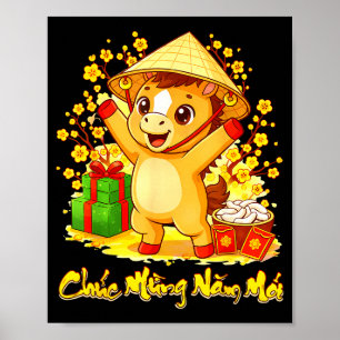 Vietnamees nieuwjaar 2026 tet viet chuc mung poster