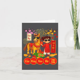 Vietnamees Nieuwjaar 2026 Van Su Nhu Y Tet Feestda Kaart
