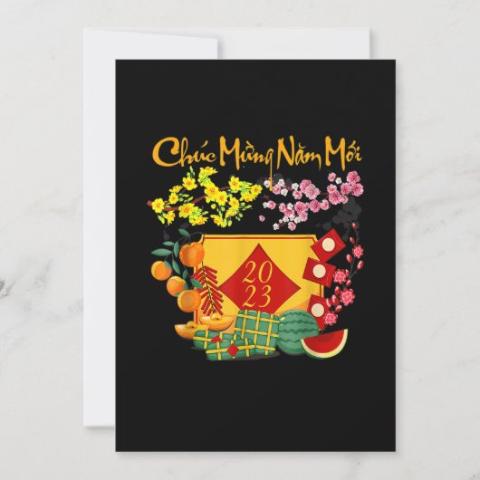 Vietnamees nieuwjaar - Tet 2023 Decoration Li Save The Date (Voorkant)
