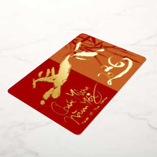 Vietnamees Nieuwjaar van het Paard 2026 FGC1 Folie Feestdagenkaart