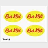 Vietnamees (vaderlijk) grootmoeder - Bà Nempli Ovale Sticker (Vel)