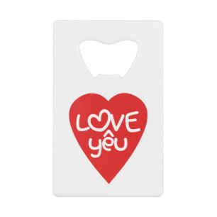 Vietnamees Valentijn ♥ Liefde Yêu ♥ Aziatische Woo Kredietkaart Flessenopener
