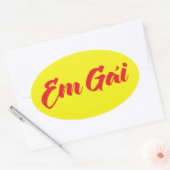 Vietnamees zuster - Em Gái ~ Tipassng Vioott Ovale Sticker (Envelop)