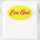 Vietnamees zuster - Em Gái ~ Tipassng Vioott Ovale Sticker (Tas)