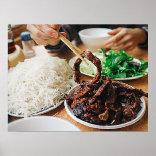Vietnamese Bun Cha Aziatische voedingsmiddelen Poster