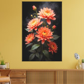 Vietnamese Chrysanthemum on the Moon Canvas Afdruk (Insitu (Woonkamer))