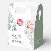 Vietnamese Double Happiness Pioenenbruiloft Bedankdoosjes (Geopend)