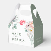 Vietnamese Double Happiness Pioenenbruiloft Bedankdoosjes (Voorkant Zijde)