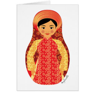 Vietnamese Fire Matryoshka-Kaart