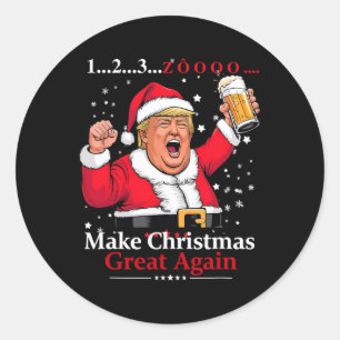 Vietnamese Kerstfeest Bier Grappig Trump 123 Z Ronde Sticker