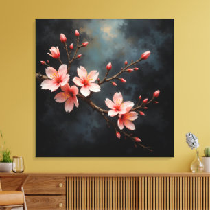 Vietnamese Kunst van Perzikbloesem Canvas Afdruk