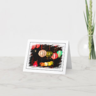 Vietnamese lantaarn Folded Notecard Bedankkaart
