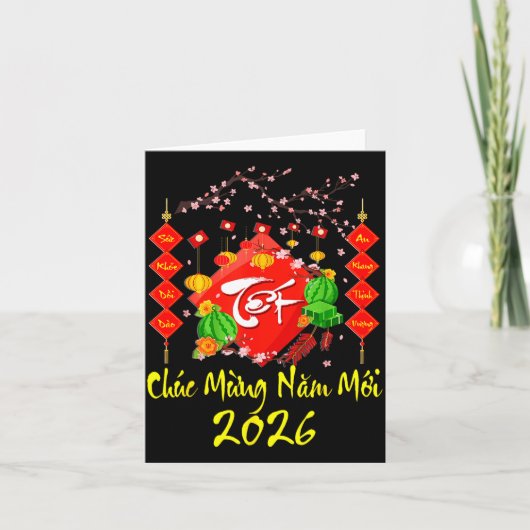 Vietnamese Lunar New Year 2026 Tet Viet Chuc Mung  Kaart (Voorkant)