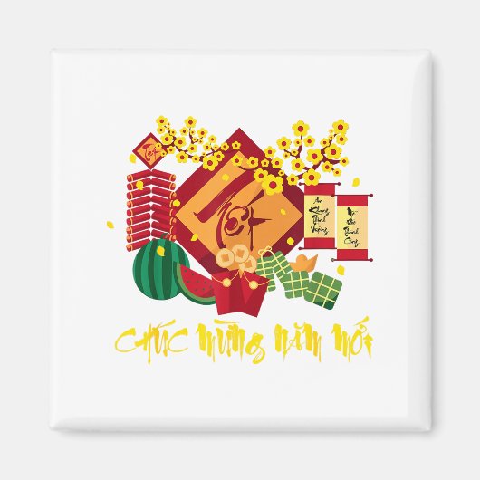 Vietnamese Lunar New Year 2026 Tet Viet Chuc Mung  Magneet (Voorkant)