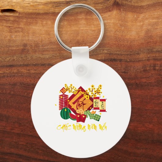 Vietnamese Lunar New Year 2026 Tet Viet Chuc Mung  Sleutelhanger (Voorkant)