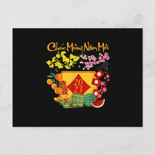 Vietnamese Lunar New Year - Tet 2023 Decoration Li Feestdagenkaart (Voorkant)