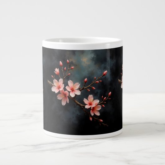 Vietnamese Peach Blossom Art Extra Grote Beker (Voorkant)