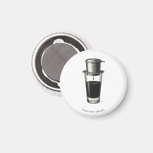 Vietnamese Phin Coffee Magnet Magneet (Voorkant / Achterkant)