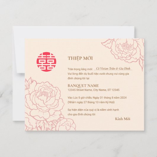 Vietnamese pioen lied mijn bruiloft thiep moi (Voorkant)